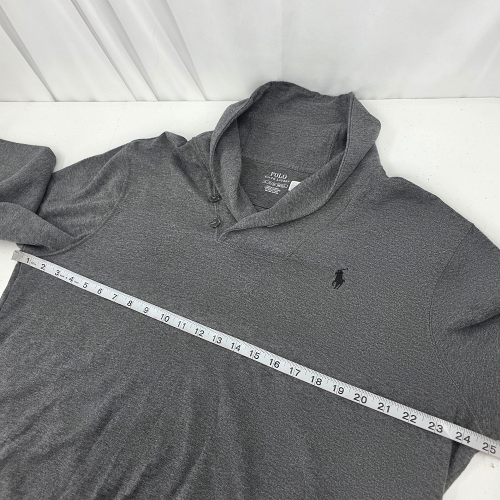 Polo Ralph Lauren Luxury Jersey Shawl Collar Pullover Men’s XL Gray Cotton L/S. - Picture 6 of 10